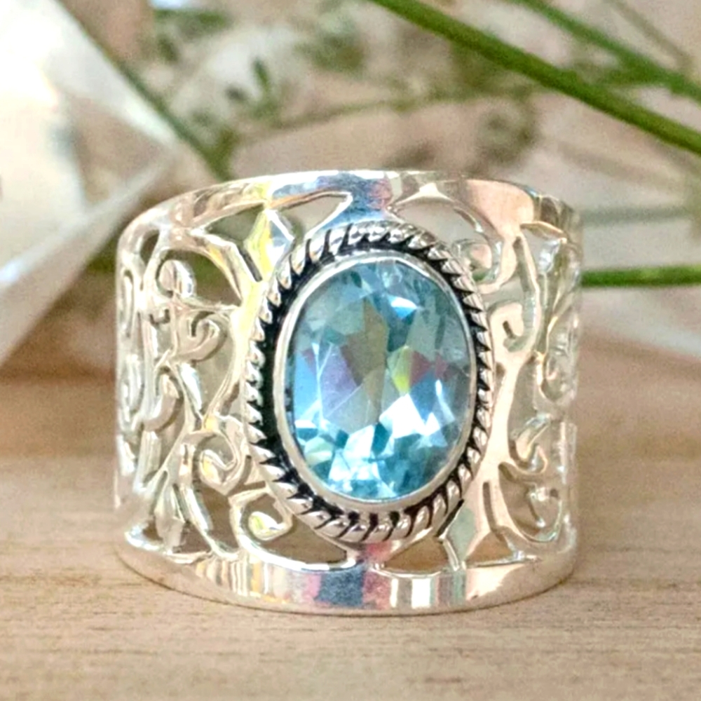 Chunky Wide Band Boho Ring